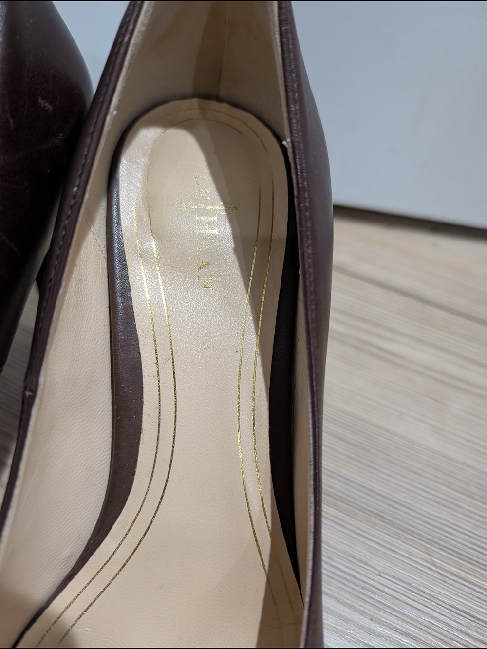 Cole Haan Brown Leather Platform Pumps Size 7.5B | Classic Career Heels - Picture 4 of 6